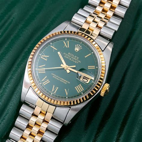 rolex datejust gold green|rolex datejust two tone price.